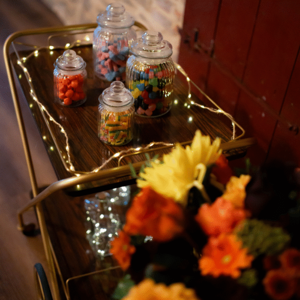 desserte vintage à roulettes