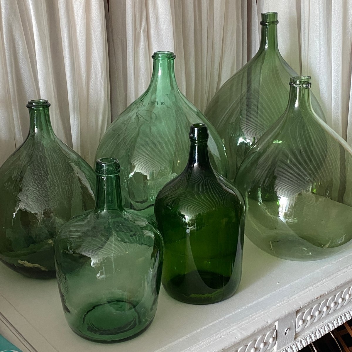 Vase Dame-Jeanne verte (plusieurs tailles disponibles)