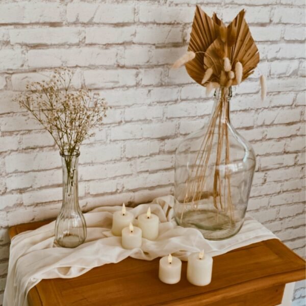 Location bougies votives led en cire véritable - couleur ivoire