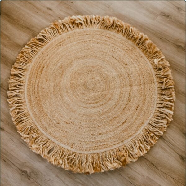 Location tapis rond en jute naturelle à Lyon