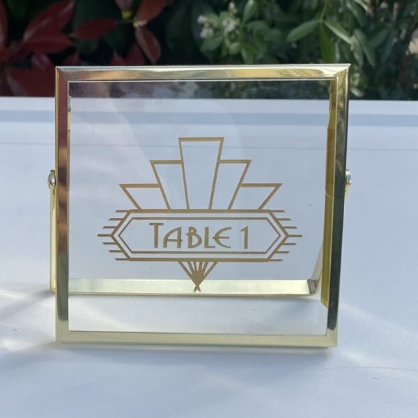 Cadre carré doré double vitre à poser