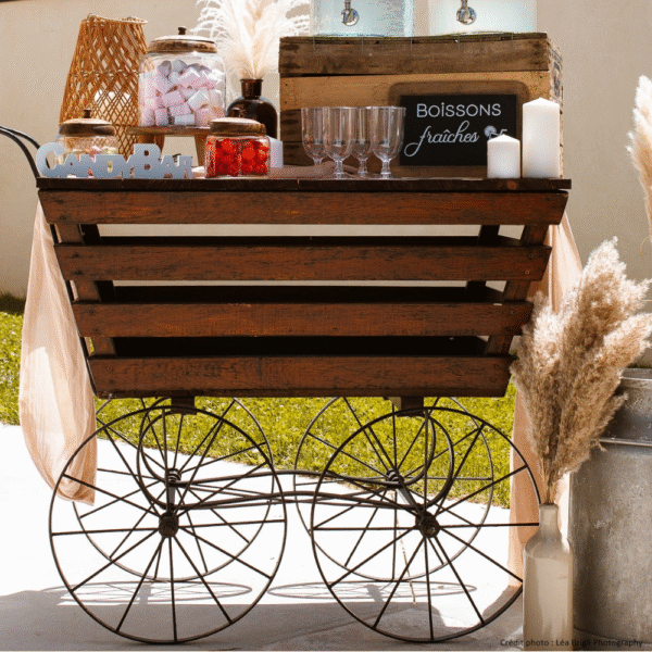 Charrette bar en bois