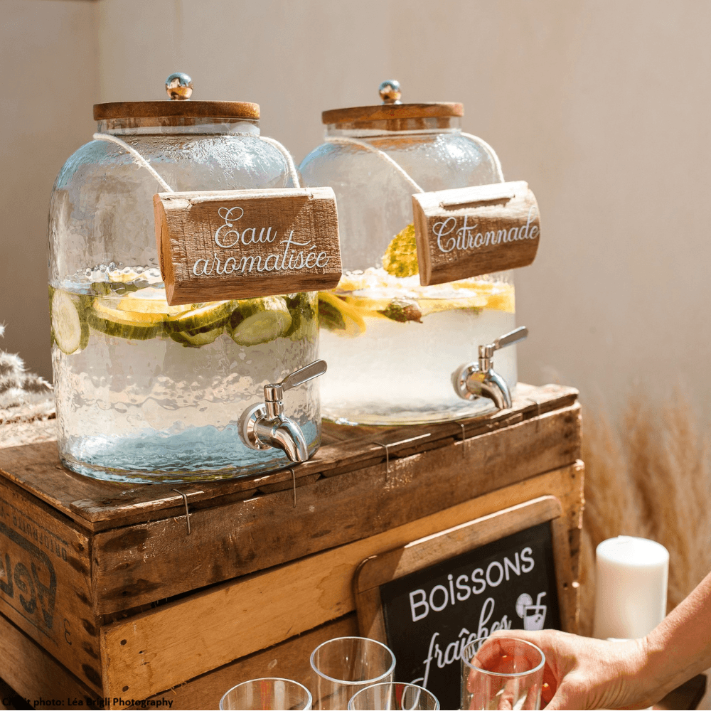 Location fontaines à boissons en verre à Lyon