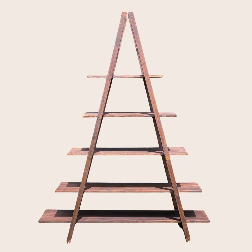 Location étagères double échelle en bois à Lyon