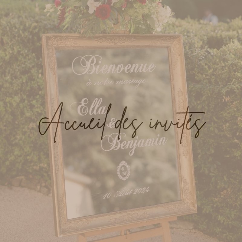 location miroir de bienvenue pour mariage à Lyon et est lyonnais