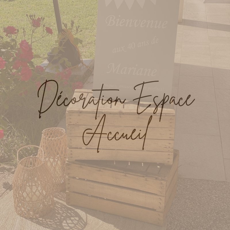 Location décoration espace accueil invités de mariage à Lyon et est lyonnais