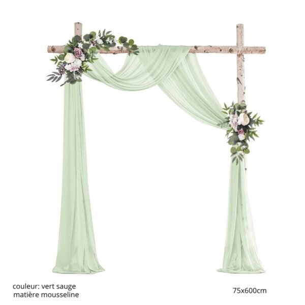voilage arche vert sauge Drapé arche (plusieurs coloris disponibles)