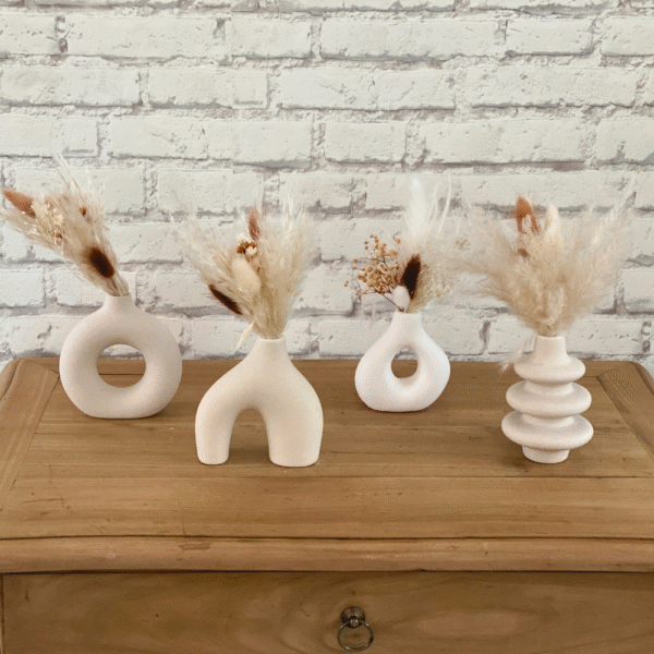 Mini soliflore couleur crème (avec et sans fleurs séchées)