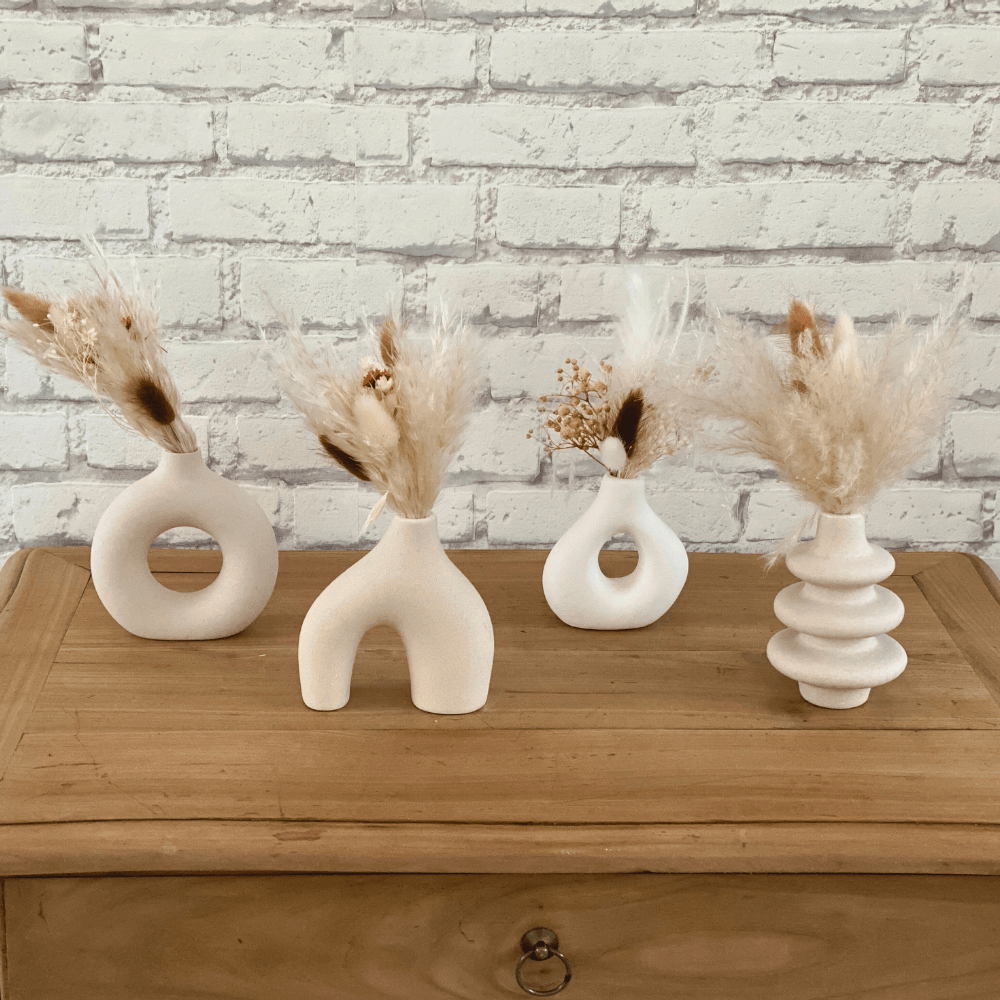 Mini soliflore couleur crème (avec et sans fleurs séchées)