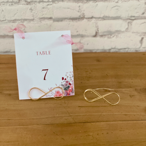 Porte nom de table doré 'infini'