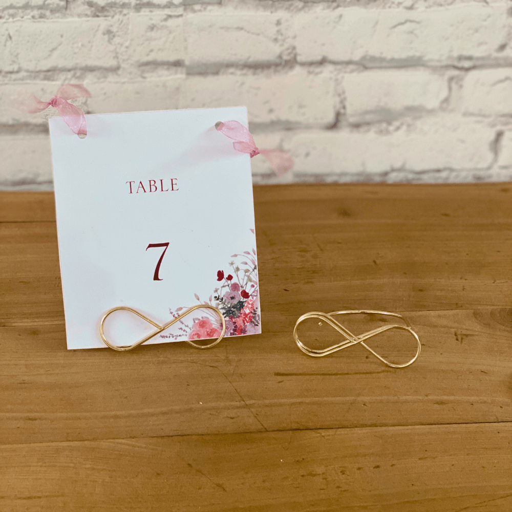 Porte nom de table doré 'infini'