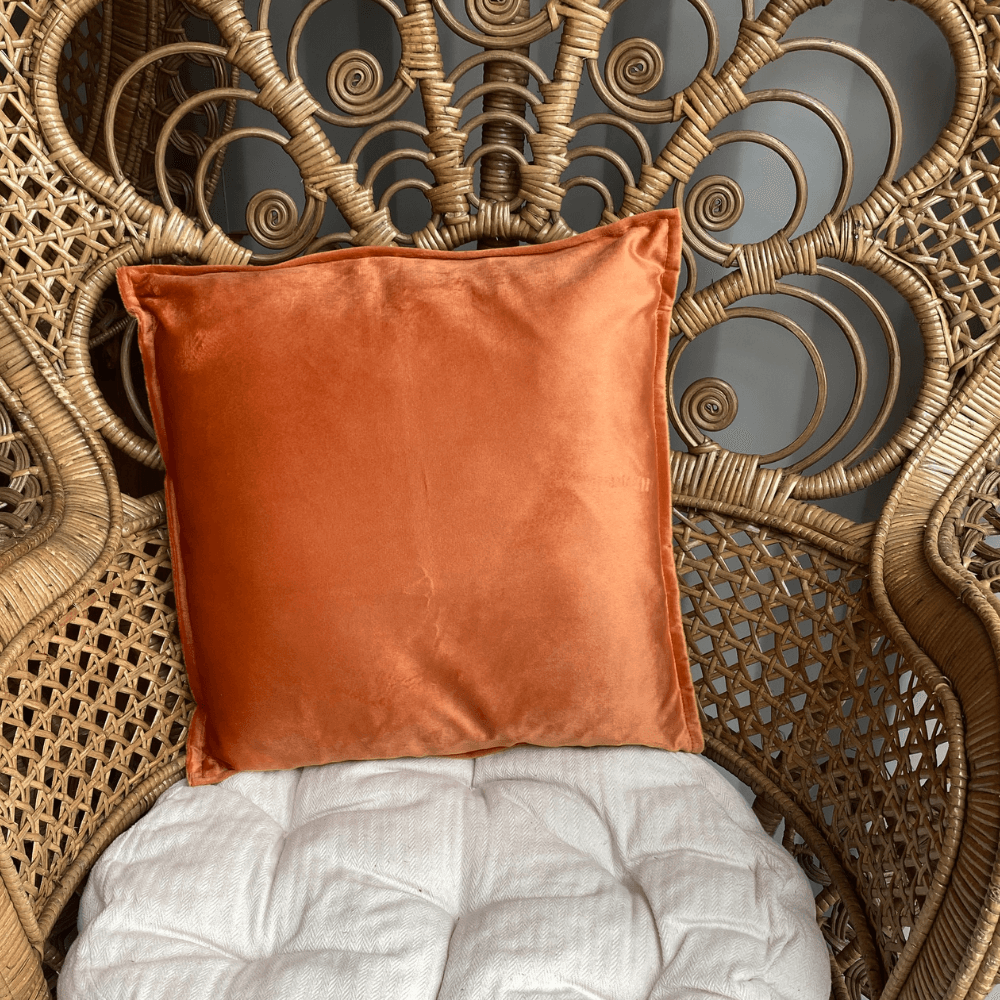 coussin velours cuivré