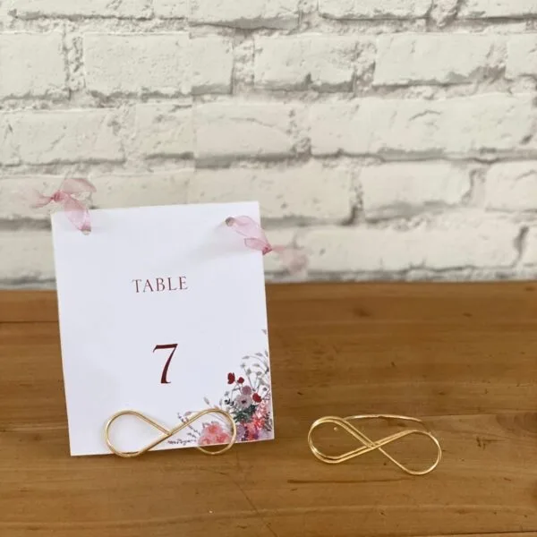 Porte nom de table doré 'infini'