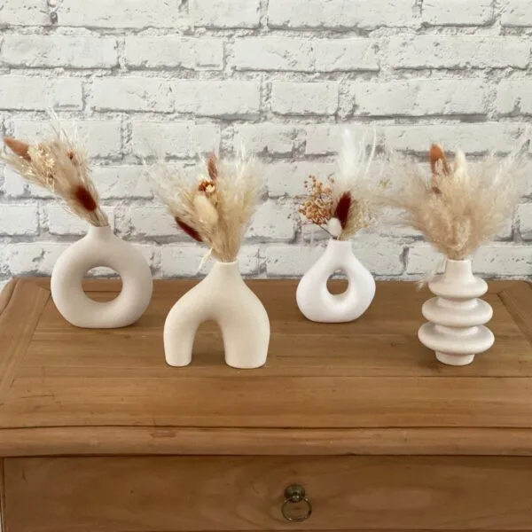 Mini soliflore couleur crème (avec et sans fleurs séchées)