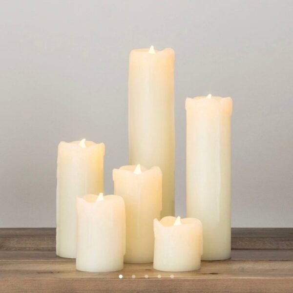 Lot de 6 bougies led en cire véritable