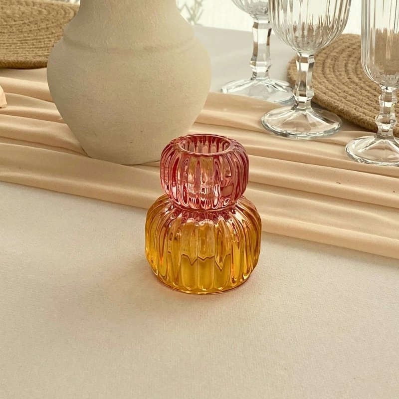 Chandelier fushia et orange Chandelier en verre rose et orange