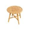 Table basse ronde en rotin tressé